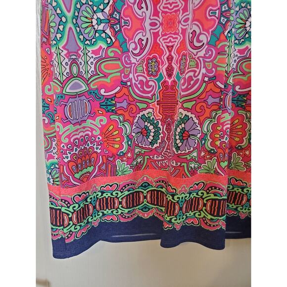 Laundry By Shelli Segal Multicolor Vibrant Boho Shift Mini Dress, Size Small - Picture 11 of 11